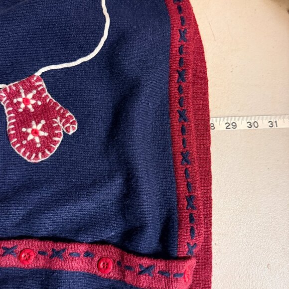 Stitches in Time Vintage Handcrafted Christmas Mittens Cardigan – Women’s 1X – - Picture 10 of 10